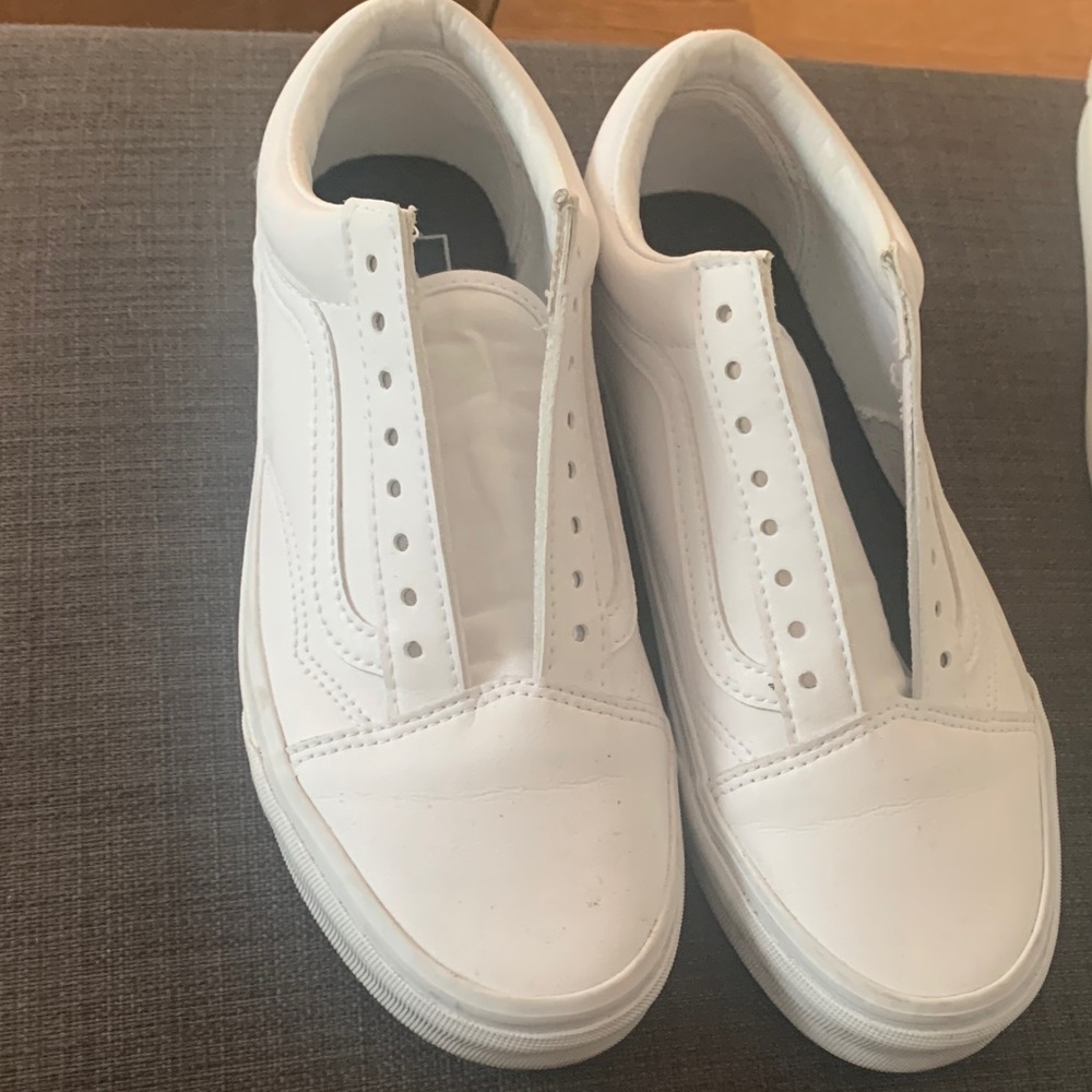 Vans White Slip-On Sneakers